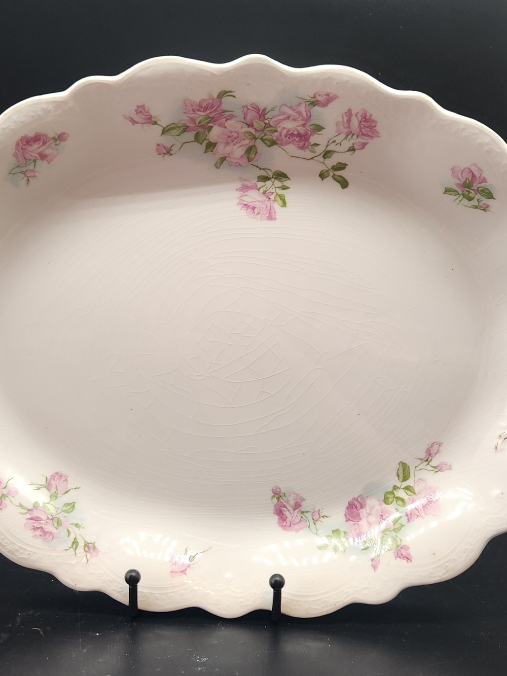 Johnson Brothers Of England Vintage Pink Floral Oval Porcelain Serving Platter